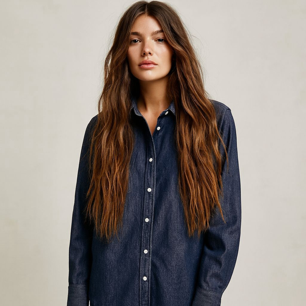 J.Crew Dark Wash Chambray Button Down Shirt Sz S